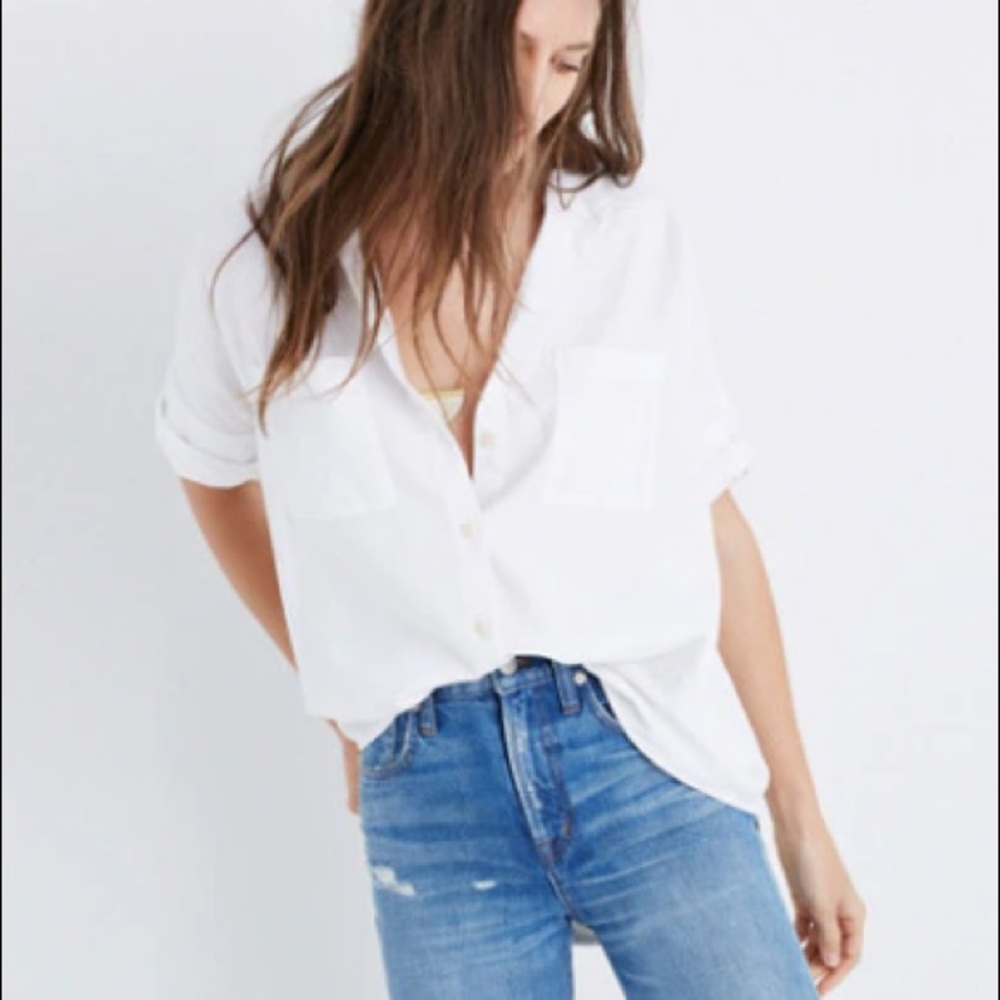 Madewell Courier Shirt - XS - White